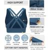 imageRUNNING GIRL Sports Bra for Women High Support CrissCross Back Padded Strappy Sports Bras Yoga Bra with Removable CupsDark Blue