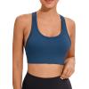 imageRUNNING GIRL Sports Bra for Women High Support CrissCross Back Padded Strappy Sports Bras Yoga Bra with Removable CupsDark Blue