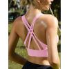 imageRUNNING GIRL Sports Bra for Women High Support CrissCross Back Padded Strappy Sports Bras Yoga Bra with Removable CupsPink