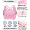 imageRUNNING GIRL Sports Bra for Women High Support CrissCross Back Padded Strappy Sports Bras Yoga Bra with Removable CupsPink