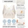 imageRUNNING GIRL Sports Bra for Women High Support CrissCross Back Padded Strappy Sports Bras Yoga Bra with Removable CupsWhite
