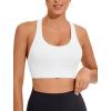imageRUNNING GIRL Sports Bra for Women High Support CrissCross Back Padded Strappy Sports Bras Yoga Bra with Removable CupsWhite