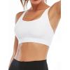imageRUNNING GIRL Sports Bra for Women Sexy Crisscross Back Medium Support Padded Strappy Yoga Bra with Removable Cups2785 White M