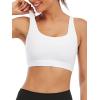imageRUNNING GIRL Sports Bra for Women Sexy Crisscross Back Medium Support Padded Strappy Yoga Bra with Removable Cups2785 White M