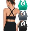 imageRUNNING GIRL Sports Bras for WomenSexy Crisscross Back Seamless Padded Sports Bra High Support with Removable Pads1blackgreygreen