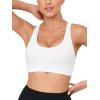 imageRUNNING GIRL Sports Bras for WomenSexy Crisscross Back Seamless Padded Sports Bra High Support with Removable Pads1blackgreywhite