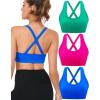 imageRUNNING GIRL Sports Bras for WomenSexy Crisscross Back Seamless Padded Sports Bra High Support with Removable Pads1bluepinkgreen