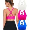 imageRUNNING GIRL Sports Bras for WomenSexy Crisscross Back Seamless Padded Sports Bra High Support with Removable Pads1pinkwhiteblue