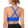 imageRUNNING GIRL Sports Bras for WomenSexy Crisscross Back Seamless Padded Sports Bra High Support with Removable Pads1pinkwhiteblue