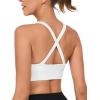 imageRUNNING GIRL Sports Bras for WomenSexy Crisscross Back Seamless Padded Sports Bra High Support with Removable PadsWhite