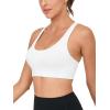 imageRUNNING GIRL Sports Bras for WomenSexy Crisscross Back Seamless Padded Sports Bra High Support with Removable PadsWhite