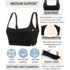 imageRUNNING GIRL Sports Bras for WomenSquare Neck Sports Bra High Support Yoga Bra Workout Crop Top with Built in Bra1black
