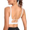 imageRUNNING GIRL Sports Bras for WomenSquare Neck Sports Bra High Support Yoga Bra Workout Crop Top with Built in Bra1bright White