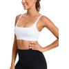 imageRUNNING GIRL Sports Bras for WomenSquare Neck Sports Bra High Support Yoga Bra Workout Crop Top with Built in Bra1bright White
