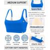 imageRUNNING GIRL Sports Bras for WomenSquare Neck Sports Bra High Support Yoga Bra Workout Crop Top with Built in Bra1brillant Blue