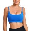 imageRUNNING GIRL Sports Bras for WomenSquare Neck Sports Bra High Support Yoga Bra Workout Crop Top with Built in Bra1brillant Blue