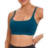 imageRUNNING GIRL Sports Bras for WomenSquare Neck Sports Bra High Support Yoga Bra Workout Crop Top with Built in Bra1dark Blue