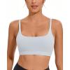 imageRUNNING GIRL Sports Bras for WomenSquare Neck Sports Bra High Support Yoga Bra Workout Crop Top with Built in Bra1grey