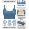 imageRUNNING GIRL Sports Bras for WomenSquare Neck Sports Bra High Support Yoga Bra Workout Crop Top with Built in Bra1light Blue