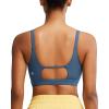 imageRUNNING GIRL Sports Bras for WomenSquare Neck Sports Bra High Support Yoga Bra Workout Crop Top with Built in Bra1light Blue