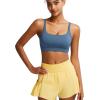 imageRUNNING GIRL Sports Bras for WomenSquare Neck Sports Bra High Support Yoga Bra Workout Crop Top with Built in Bra1light Blue