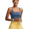 imageRUNNING GIRL Sports Bras for WomenSquare Neck Sports Bra High Support Yoga Bra Workout Crop Top with Built in Bra1light Blue