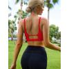 imageRUNNING GIRL Sports Bras for WomenSquare Neck Sports Bra High Support Yoga Bra Workout Crop Top with Built in Bra1red