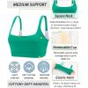 imageRUNNING GIRL Sports Bras for WomenSquare Neck Sports Bra High Support Yoga Bra Workout Crop Top with Built in Bra1vivid Green