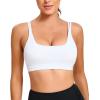imageRUNNING GIRL Sports Bras for WomenSquare Neck Sports Bra High Support Yoga Bra Workout Crop Top with Built in Bra4snow White