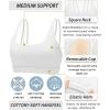 imageRUNNING GIRL Sports Bras for WomenSquare Neck Sports Bra High Support Yoga Bra Workout Crop Top with Built in Bra4snow White