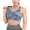 imageRUNNING GIRL Sports Bras for WomenSquare Neck Sports Bra High Support Yoga Bra Workout Crop Top with Built in BraZcamouflage Blue