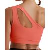 imageRUNNING GIRL Womens One Shoulder Sports Bras Workout Left Strap Yoga Bras Cute Medium Support Crop TopHotpink