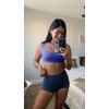 imageRUNNING GIRL Womens One Shoulder Sports Bras Workout Left Strap Yoga Bras Cute Medium Support Crop TopViolet