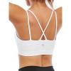 imageRUNNING GIRL Sports Bra for Women Sexy Crisscross Back Medium Support Padded Strappy Yoga Bra with Removable Cups2785 White M