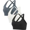imageRUNNING GIRL Sports Bras for WomenSexy Crisscross Back Seamless Padded Sports Bra High Support with Removable Pads1blackgreywhite