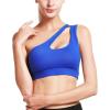 imageRUNNING GIRL Womens One Shoulder Sports Bras Workout Left Strap Yoga Bras Cute Medium Support Crop TopBazure