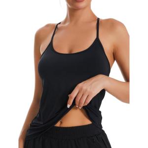imageWomens Workout Tank Tops Sleeveless Crop Tops Exercise Yoga Shirts Casual Athletic Running TShirtsBX2941 BlackXL
