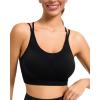 imageRUNNING GIRL Sports Bras for Women Pack Criss Cross Back Sexy Strappy Sports Bra Seamless Padded Yoga Bra with Removable Cups3040 Black