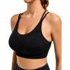 imageRUNNING GIRL Sports Bras for Women Pack Criss Cross Back Sexy Strappy Sports Bra Seamless Padded Yoga Bra with Removable Cups3040 Black