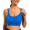 imageRUNNING GIRL Sports Bras for Women Pack Criss Cross Back Sexy Strappy Sports Bra Seamless Padded Yoga Bra with Removable Cups3040 BlackGreyBlue