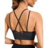 imageRUNNING GIRL Sports Bras for Women Pack Criss Cross Back Sexy Strappy Sports Bra Seamless Padded Yoga Bra with Removable Cups3040 BlackWhiteGrey
