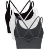imageRUNNING GIRL Sports Bras for Women Pack Criss Cross Back Sexy Strappy Sports Bra Seamless Padded Yoga Bra with Removable Cups3040 BlackWhiteGrey