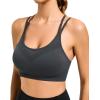 imageRUNNING GIRL Sports Bras for Women Pack Criss Cross Back Sexy Strappy Sports Bra Seamless Padded Yoga Bra with Removable Cups3040 BlackWhiteGrey