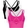imageRUNNING GIRL Sports Bras for Women Pack Criss Cross Back Sexy Strappy Sports Bra Seamless Padded Yoga Bra with Removable Cups3040 BlackWhitePink
