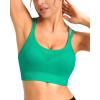 imageRUNNING GIRL Sports Bras for Women Pack Criss Cross Back Sexy Strappy Sports Bra Seamless Padded Yoga Bra with Removable Cups3040 GreenBluePink