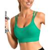 imageRUNNING GIRL Sports Bras for Women Pack Criss Cross Back Sexy Strappy Sports Bra Seamless Padded Yoga Bra with Removable Cups3040 GreenBluePink