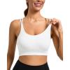 imageRUNNING GIRL Sports Bras for Women Pack Criss Cross Back Sexy Strappy Sports Bra Seamless Padded Yoga Bra with Removable Cups3040 White