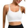 imageRUNNING GIRL Sports Bras for Women Pack Criss Cross Back Sexy Strappy Sports Bra Seamless Padded Yoga Bra with Removable Cups3040 White