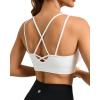 imageRUNNING GIRL Sports Bras for Women Pack Criss Cross Back Sexy Strappy Sports Bra Seamless Padded Yoga Bra with Removable Cups3040 White