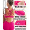 imageRUNNING GIRL Sports Bras for Women Pack Criss Cross Back Sexy Strappy Sports Bra Seamless Padded Yoga Bra with Removable Cups3pack BlackPinkWhite
